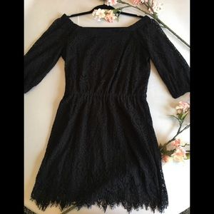 White House and Black Market black boho lace dress